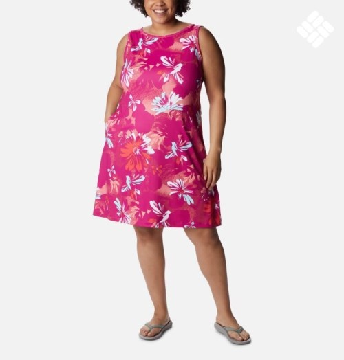 Women's Columbia Chill River Printed Dress Flower | Plus Size CA-A0146